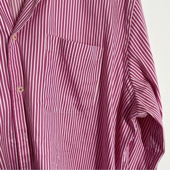 peter millar pink and white striped long sleeve button up mens size XL - Picture 7 of 9